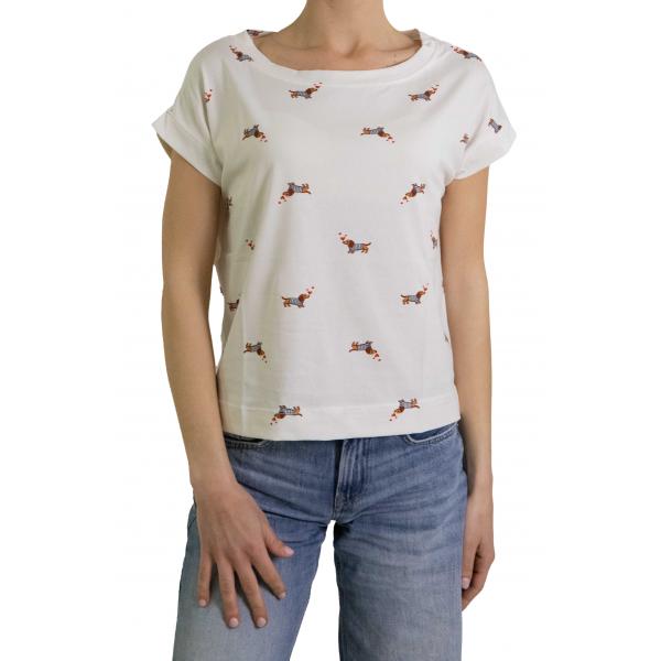 t shirt scollo a barca con bassotti 